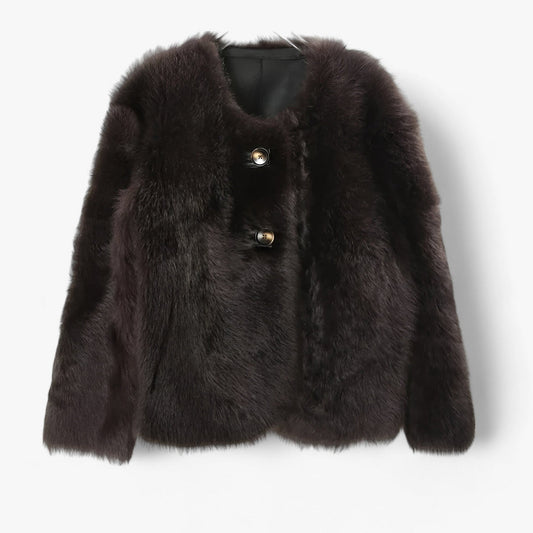 Veste Hiver Chic à Manches Longues Col Rond - LuxeStyle