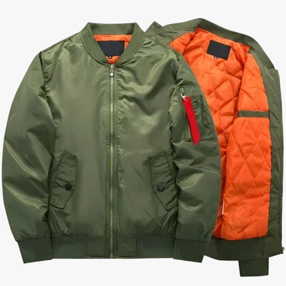 Blouson homme militaire vert olive intérieur contrastant - LuxeStyle