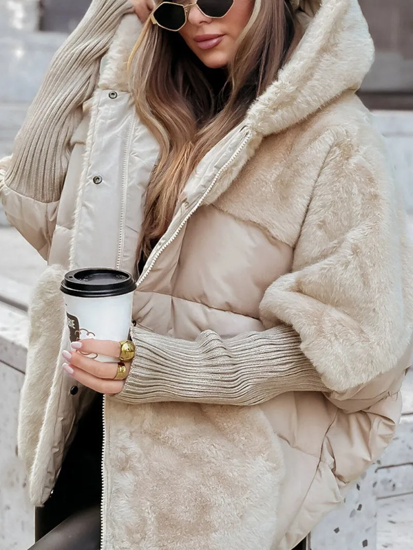 Parka Femme Hivernale Douillette - Manteau Matelassé Élégant avec Poignets et Col Roulé