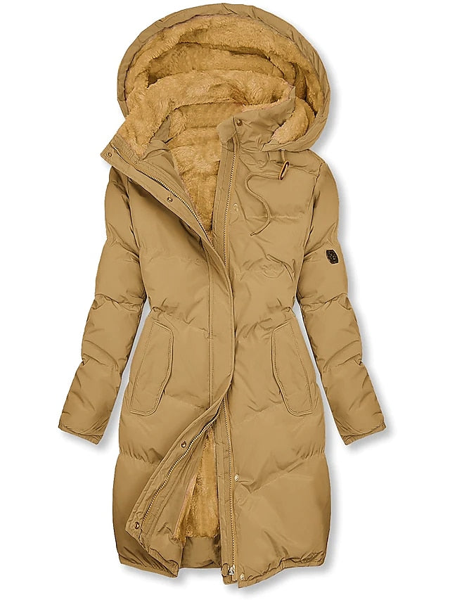 Manteau Femme Hivernal Élégant et Isolé avec Doublure et Fermeture Éclair