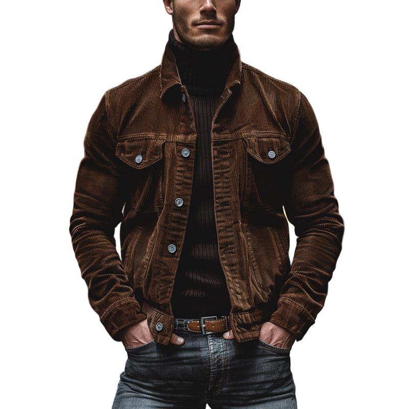 Veste Homme en Velours Cachemire - Style Rétro avec Poches Pratiques - LuxeStyle