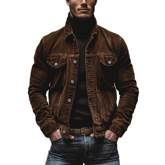 Veste Homme en Velours Cachemire - Style Rétro avec Poches Pratiques - LuxeStyle