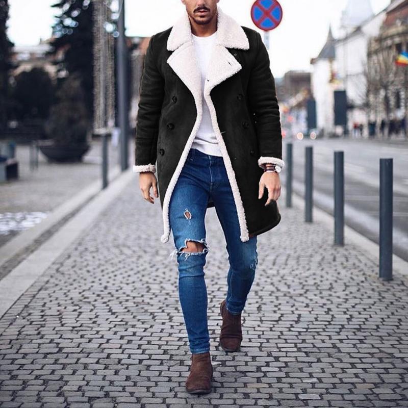 Manteau Homme Hiver Long Élégant avec Ceinture Réglable