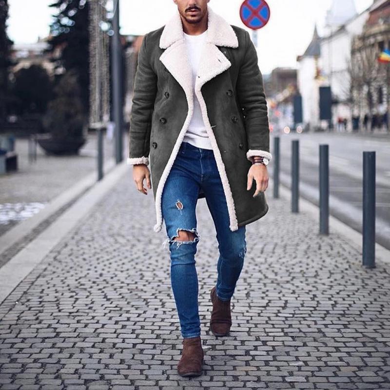 Manteau Homme Hiver Long Élégant avec Ceinture Réglable