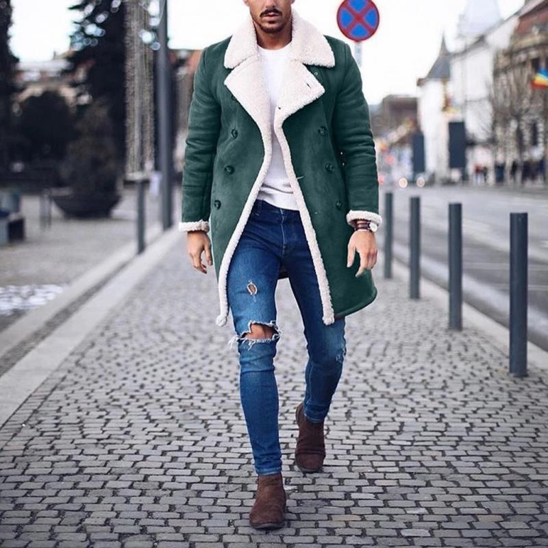 Manteau Homme Hiver Long Élégant avec Ceinture Réglable