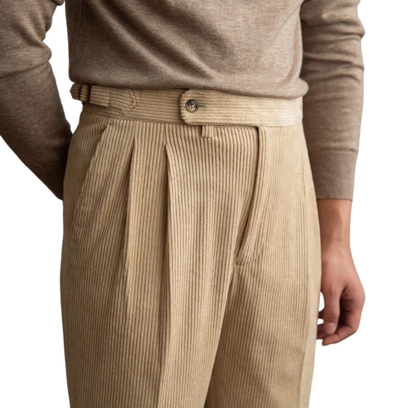 Pantalon vintage en velours pour homme | Coupe classique - LuxeStyle