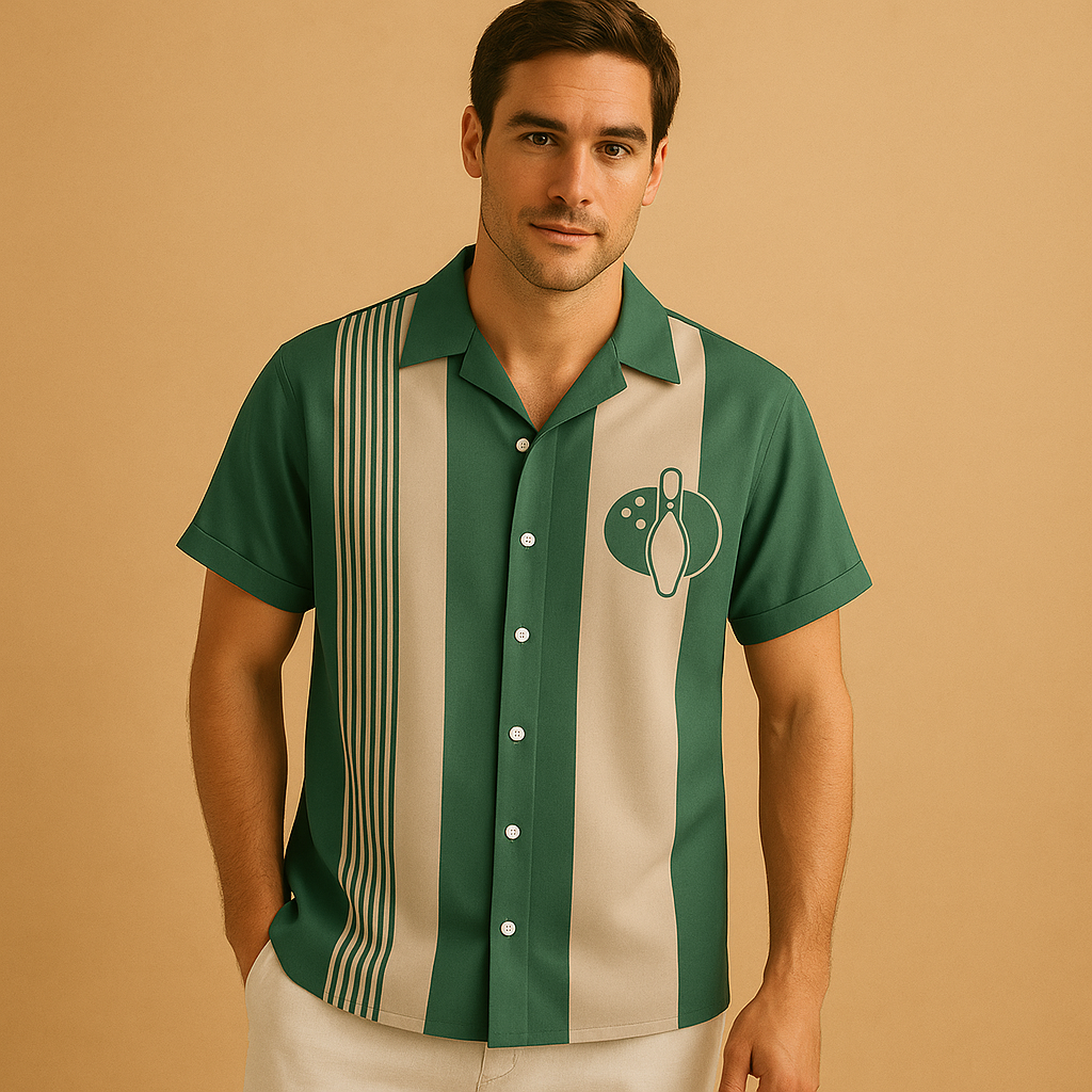 Polo Homme Imprimé Sportif au Col Rond