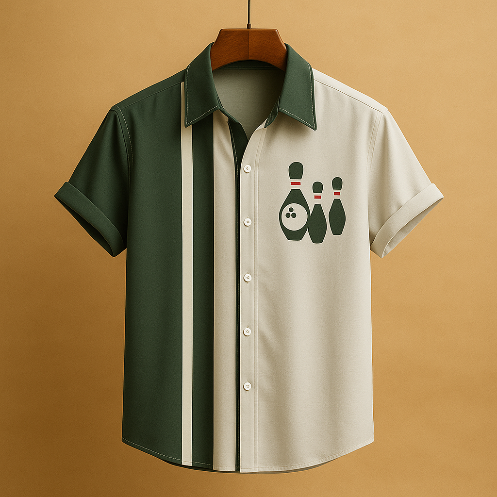 Polo Homme Imprimé Sportif au Col Rond