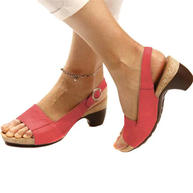 Sandales Slingback Élégantes pour Femme - Talon Haut Confortable pour Travail et Plage