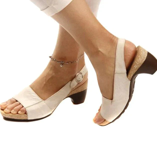 Sandales Slingback Élégantes pour Femme - Talon Haut Confortable pour Travail et Plage