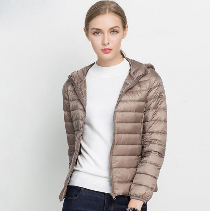 Veste Hiver Légère Femme - Parka Mi-Saison avec Capuche Douce