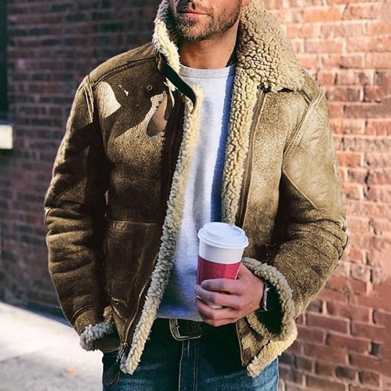 Blouson Homme Élégant Polaire avec Col Douillet pour Hiver - LuxeStyle