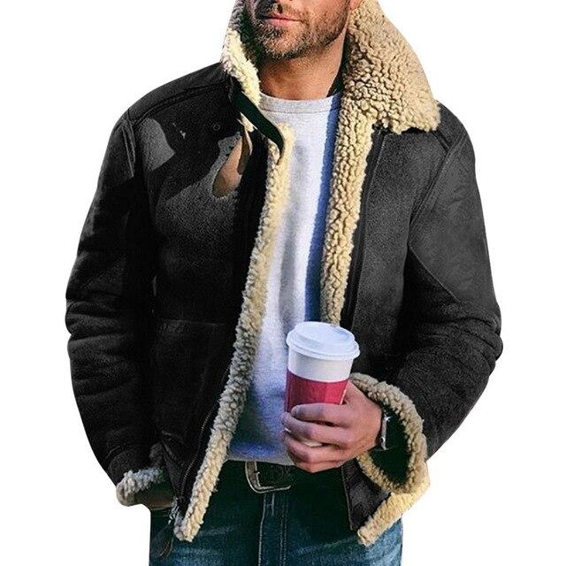 Blouson Homme Élégant Polaire avec Col Douillet pour Hiver