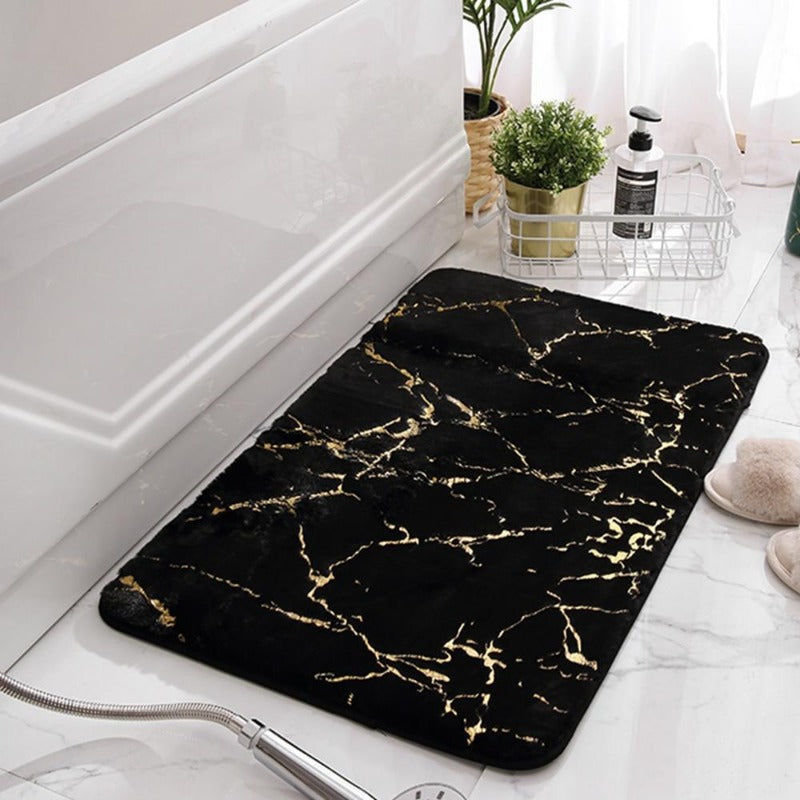 Tapis de bain sûr et chic avec motif or