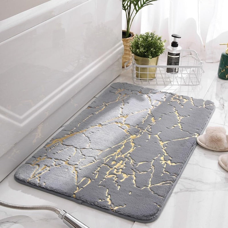 Tapis de bain sûr et chic avec motif or - BlxckFR