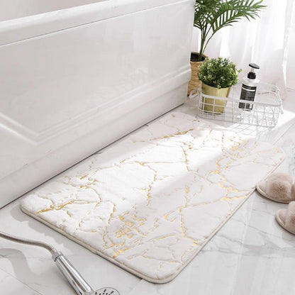 Tapis de bain sûr et chic avec motif or