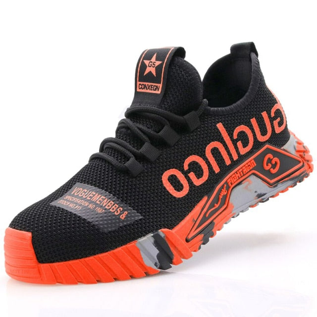 Baskets Homme Noir et Jaune Lacets Sportifs