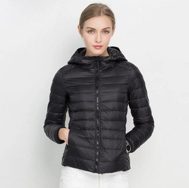 Veste Hiver Légère Femme - Parka Mi-Saison avec Capuche Douce