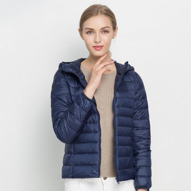 Veste Hiver Légère Femme - Parka Mi-Saison avec Capuche Douce
