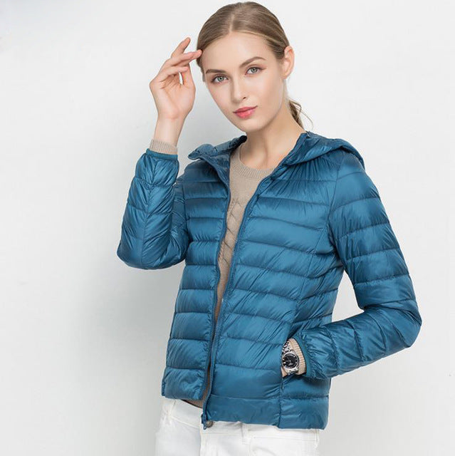 Veste Hiver Légère Femme - Parka Mi-Saison avec Capuche Douce