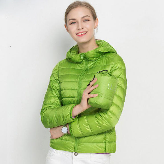 Veste Hiver Légère Femme - Parka Mi-Saison avec Capuche Douce