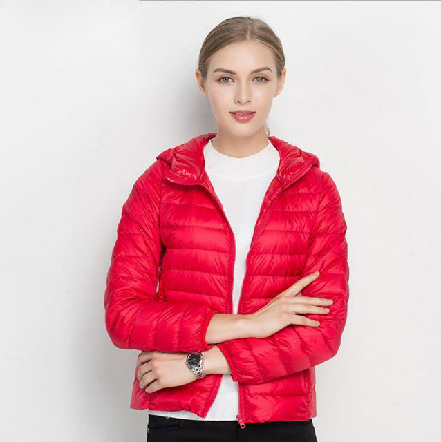 Veste Hiver Légère Femme - Parka Mi-Saison avec Capuche Douce