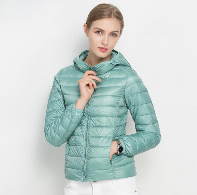 Veste Hiver Légère Femme - Parka Mi-Saison avec Capuche Douce