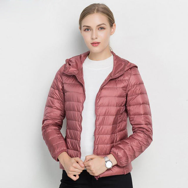Veste Hiver Légère Femme - Parka Mi-Saison avec Capuche Douce