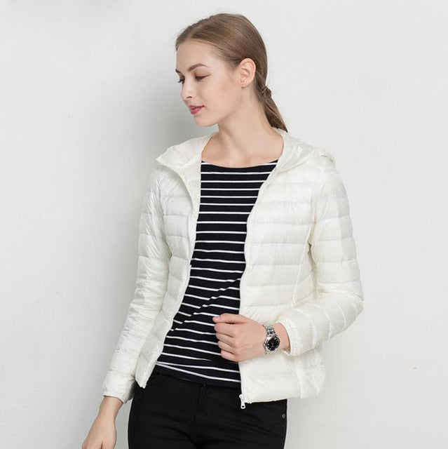 Veste Hiver Légère Femme - Parka Mi-Saison avec Capuche Douce