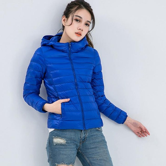 Veste Hiver Légère Femme - Parka Mi-Saison avec Capuche Douce