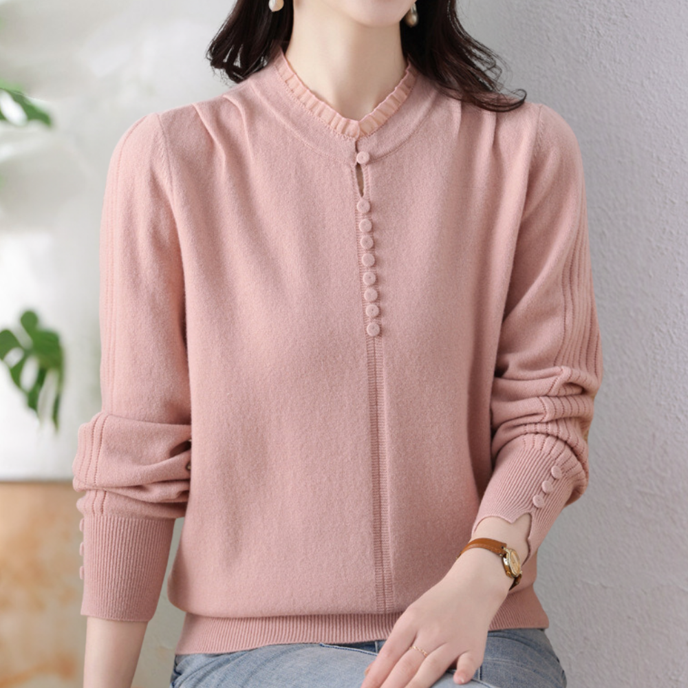 MARIELA - Pull Décoratif à Boutons Élégant pour Femmes