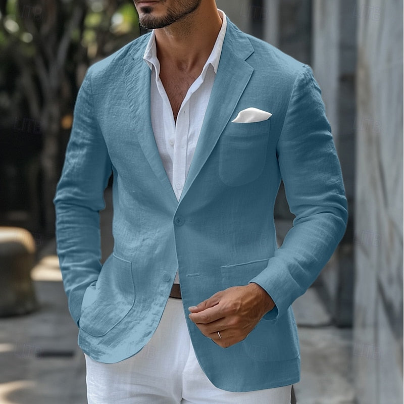 Veste Homme Lin Clair Raffinée pour Bureau