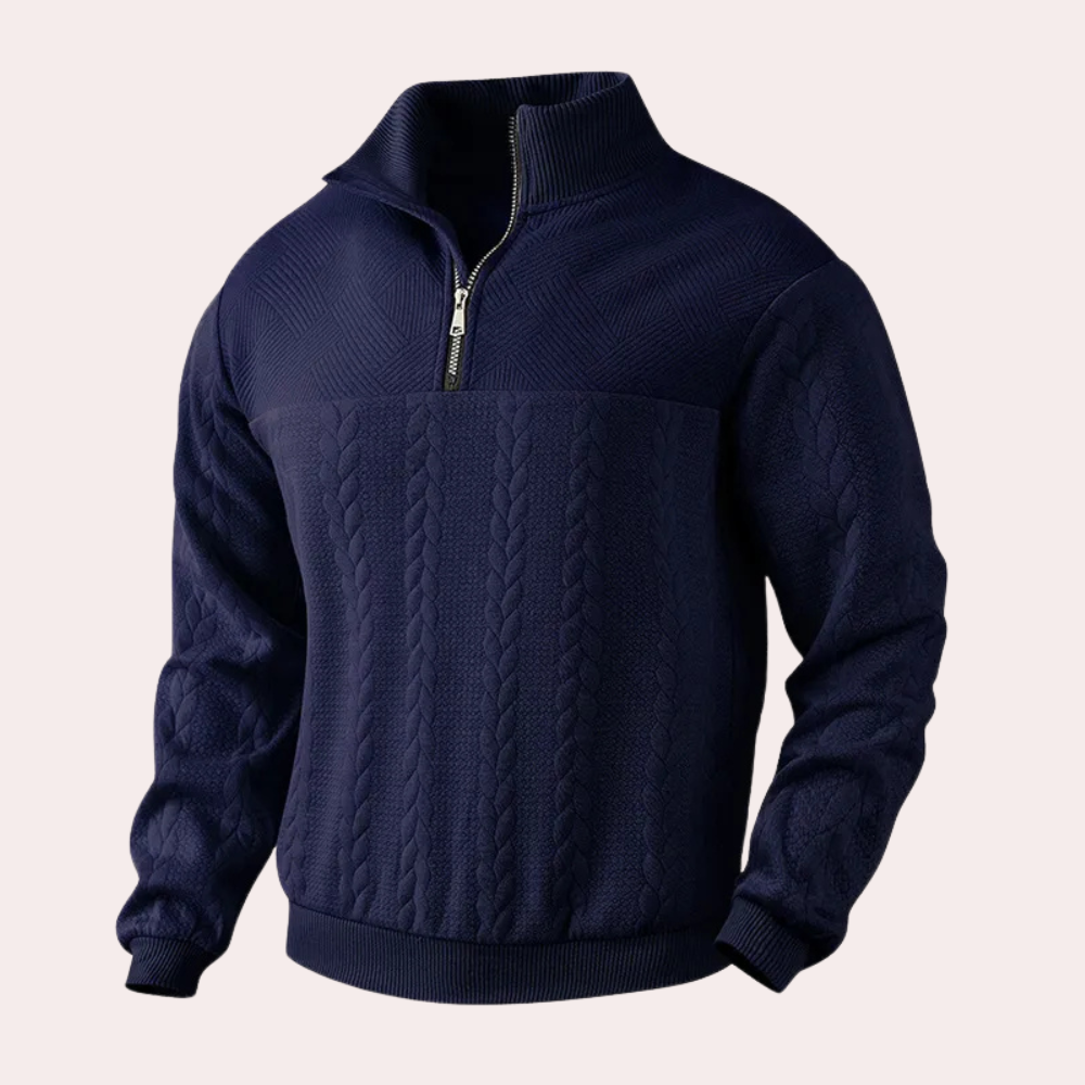 LAWRENCE - Pull Tricoté à Col Zippé pour Hommes