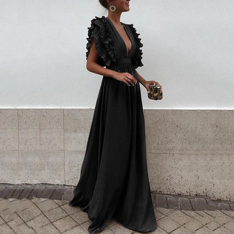 Robe de Soirée Élégante Femme - Robe Longue Luxe avec Coupe Féminine
