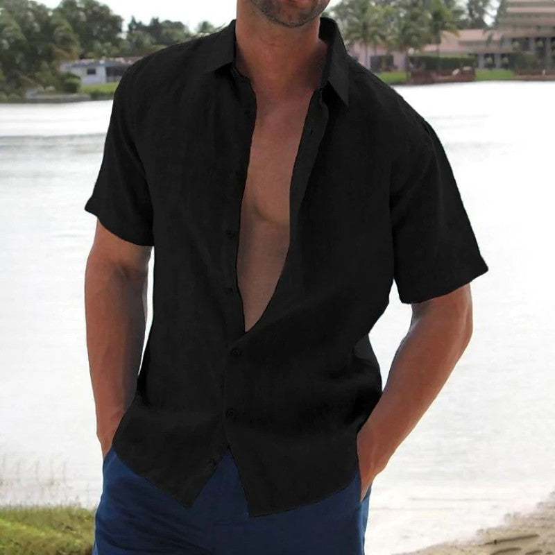 Chemise Homme Rouge à Manches Courtes Décontractée