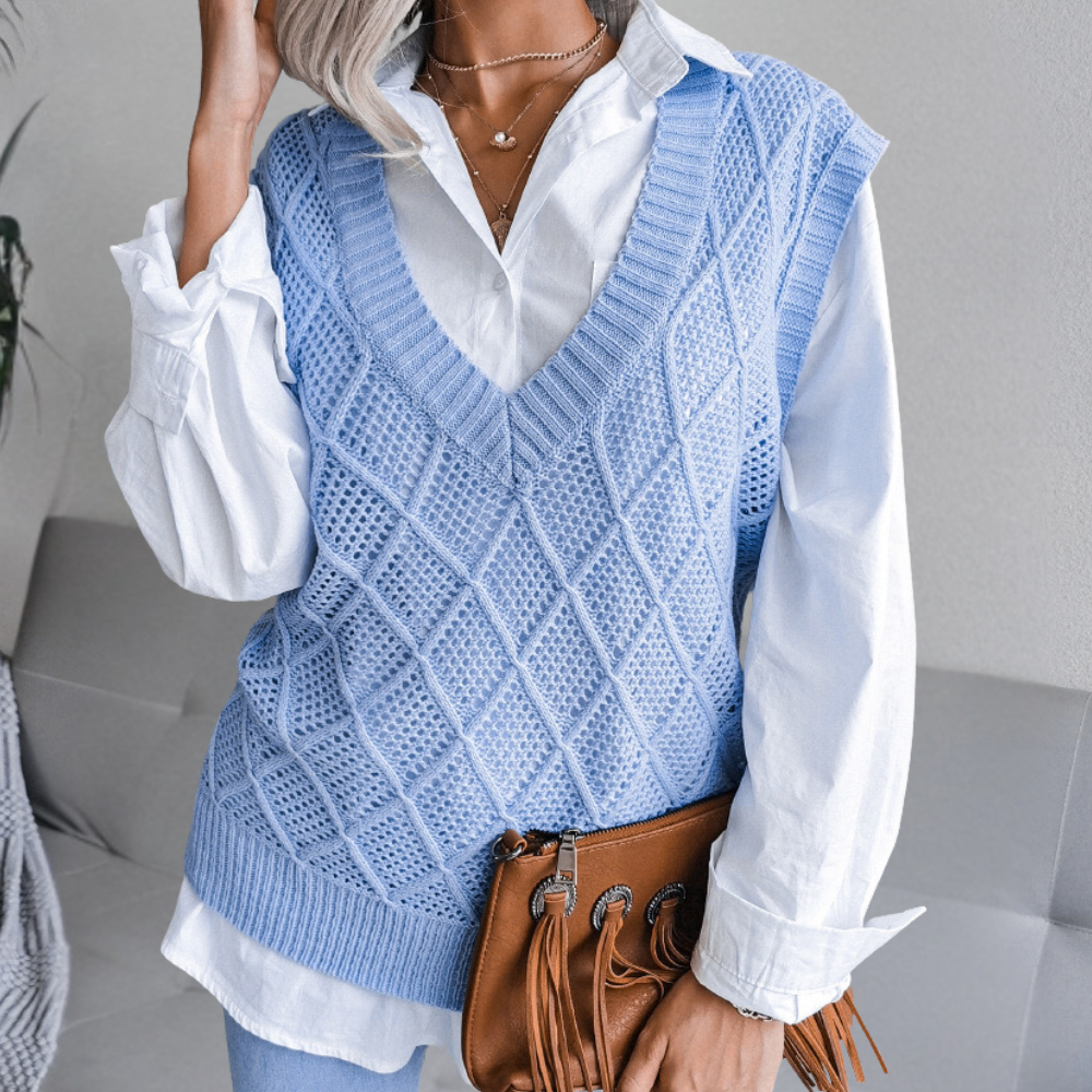 AZRA - Gilet Tricoté Élégant pour Femmes