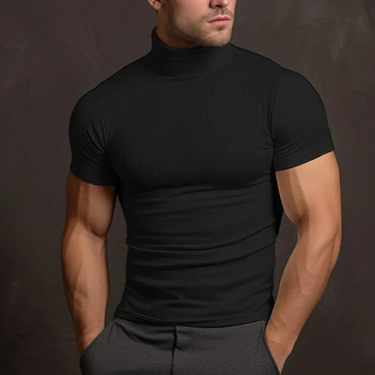 T-shirt noir décontracté pour homme - LuxeStyle
