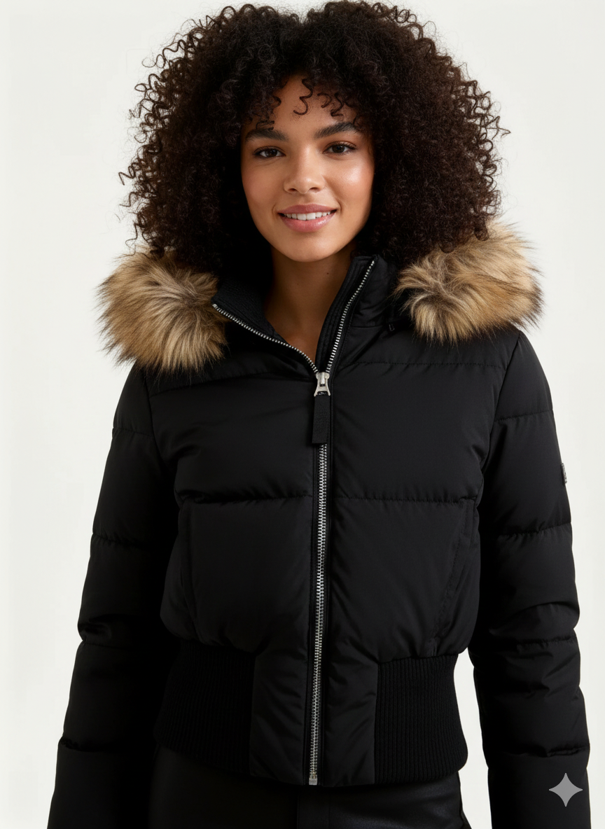 Parka femme hiver faux cuir chic - LuxeStyle