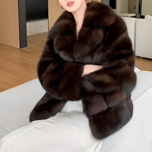 Manteau Femme Hiver Élégant avec Col Tailleur - LuxeStyle