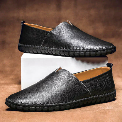 Bottines en cuir marine décontractées pour homme