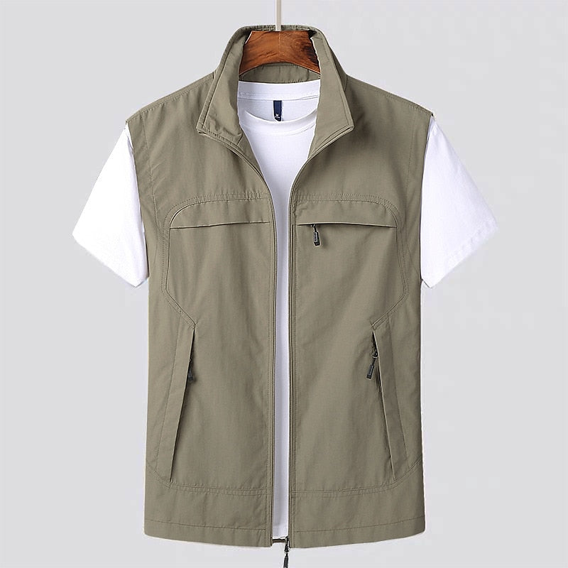Gilet Homme Navy Style Sport avec Poches Fermeture Éclair