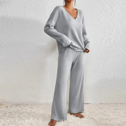 Pyjama Femme Douillet Beige Manches Longues Col Montant