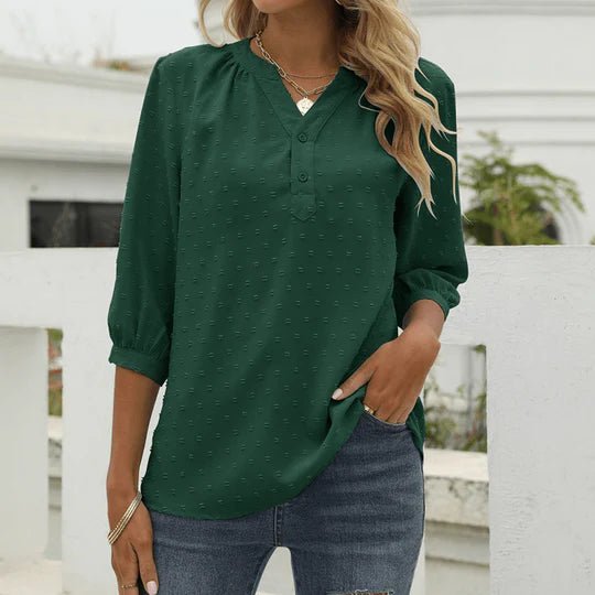 Chemise Élégante à Manches Courtes avec Pois Colorés