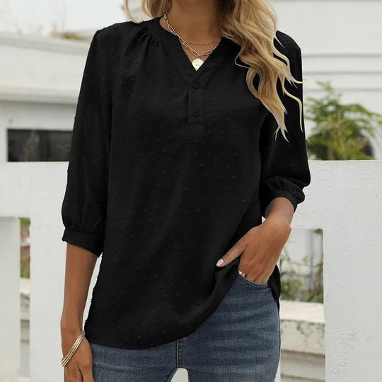 Chemise Élégante à Manches Courtes avec Pois Colorés - LuxeStyle