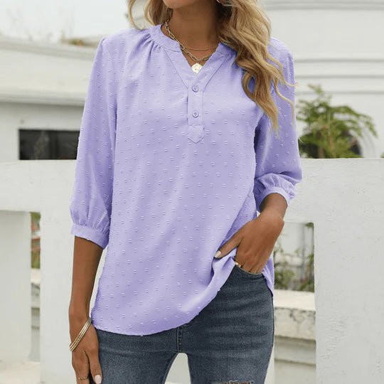Chemise Élégante à Manches Courtes avec Pois Colorés