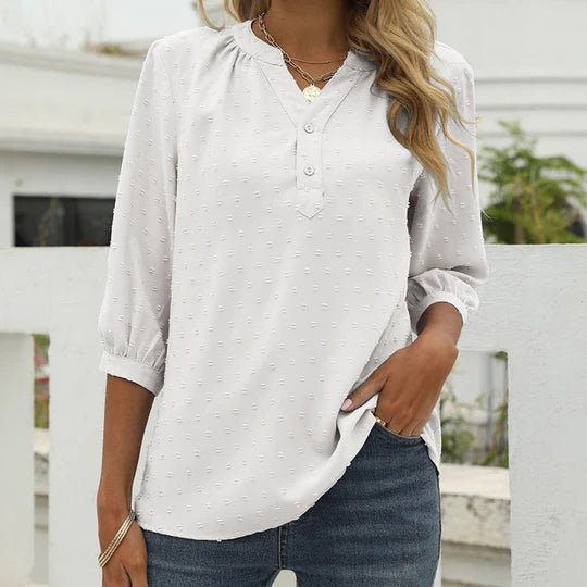 Chemise Élégante à Manches Courtes avec Pois Colorés