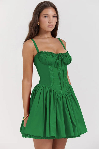 LudiqueChic™ – Robe Corset Femme Élégante avec Jupe Évasée