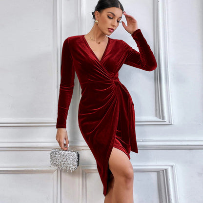 Velloria™ – Robe Midi Femme Décolleté en V Élégante et Confortable