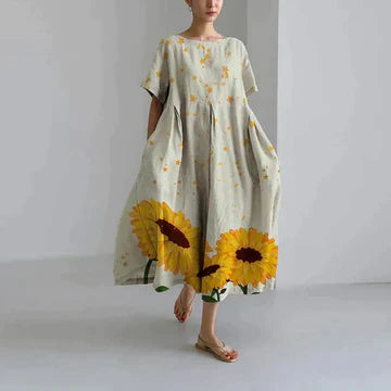 Robe Florale Féminine - Confortable & Décontractée pour Femme