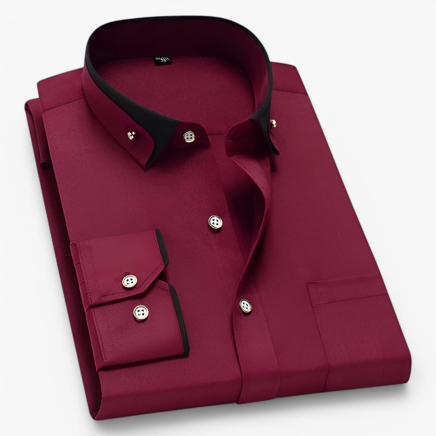 Chemise Homme Décussée Col Contrasté Décontractée